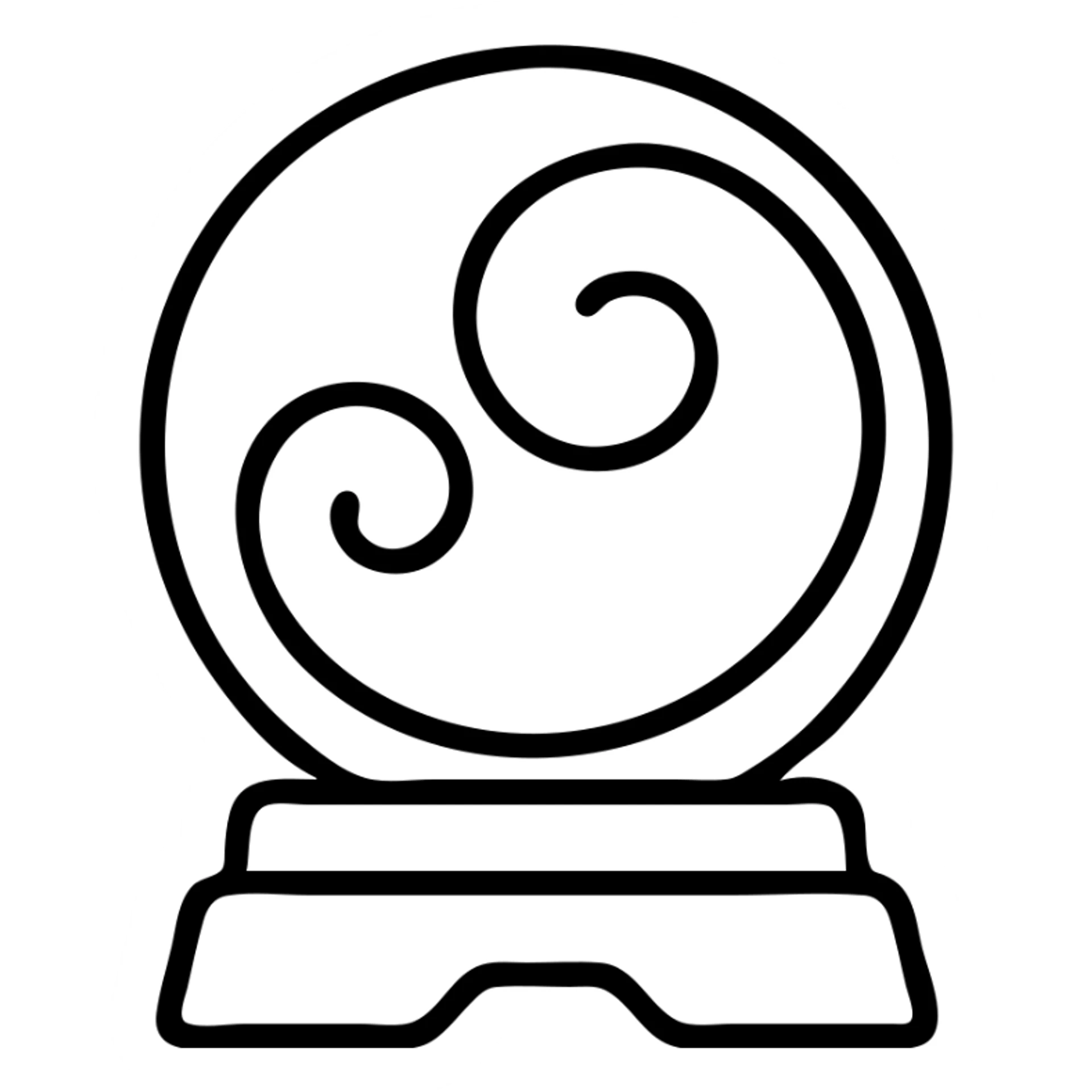 A blue crystal ball scrying orb with swirls inside sticker