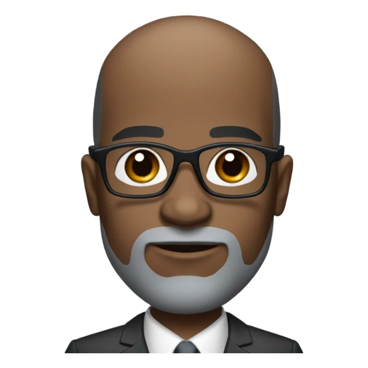 deon sanders with round face and suit and glasses and buzz cut and small eyes and over 50 small gray bearded receding hairline and small black eyes and wrinkled forehead sticker