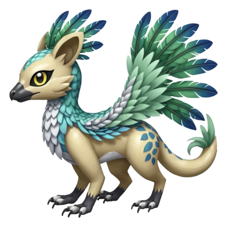Meloetta-Garurumon-Trico-Pokémon-Fakémon-fusion-hybrid-creature sticker