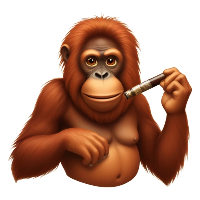 Orangutan smoking tobacco pipe sticker