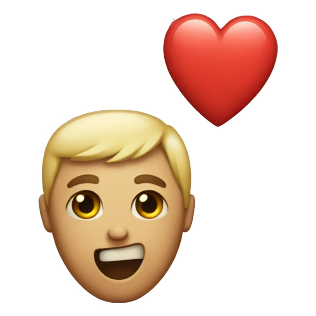 Emoji holding with heart sticker