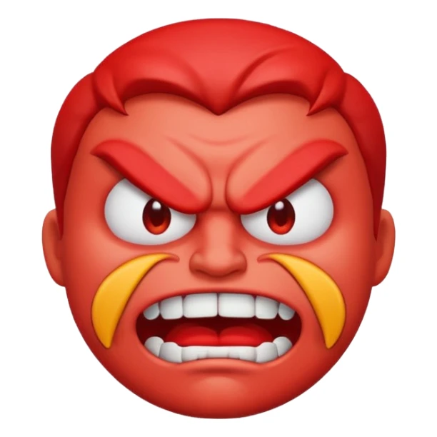 angry emoji with red face and clenched teeth sticker