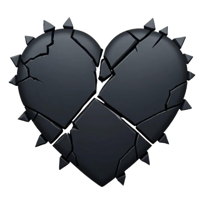 Black Broken heart sticker