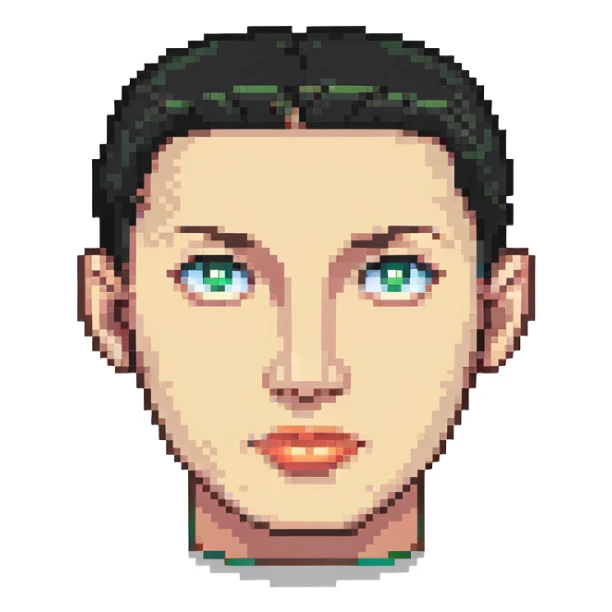 character with oval-shaped head with flat top sticker