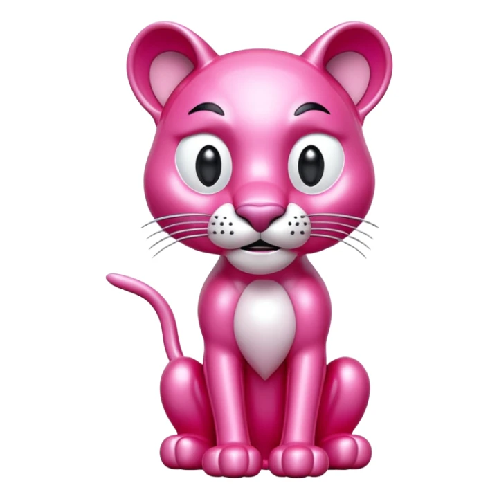 jeff koons style pink panther SPAM sculpture  sticker