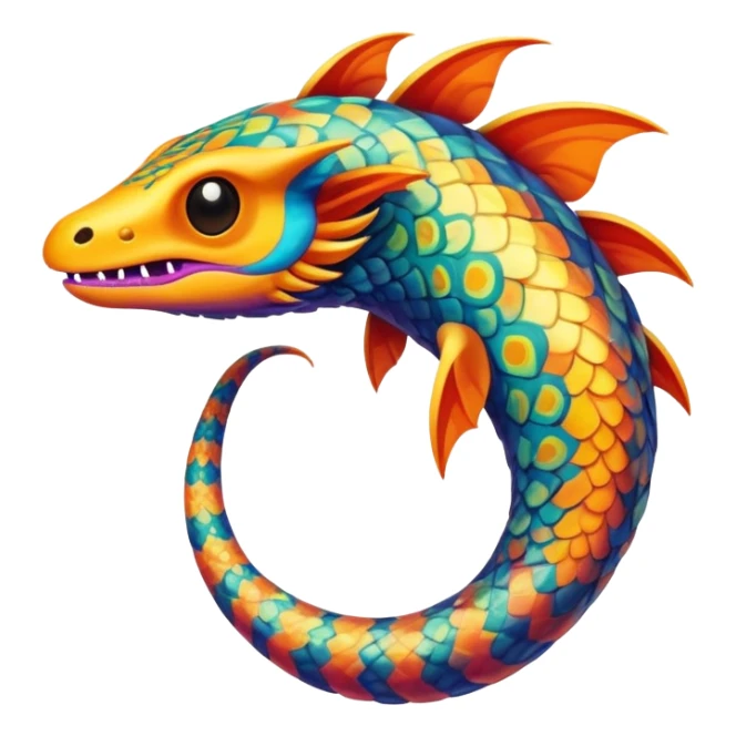 colorful vibrant Fakémon-creature with random markings sticker