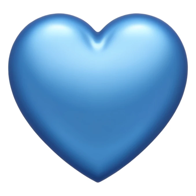 heart with a metallic blue finish sticker