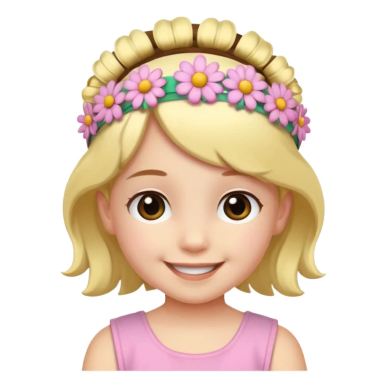 child with flower hair band  sticker