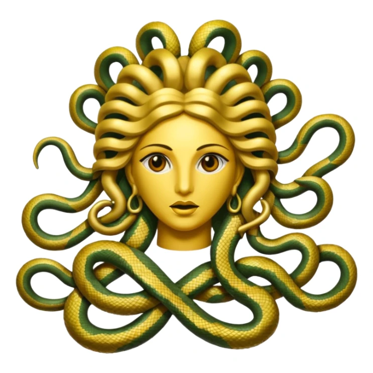 The Sicilian Medusa in gold, make the snakes more dramatic  sticker