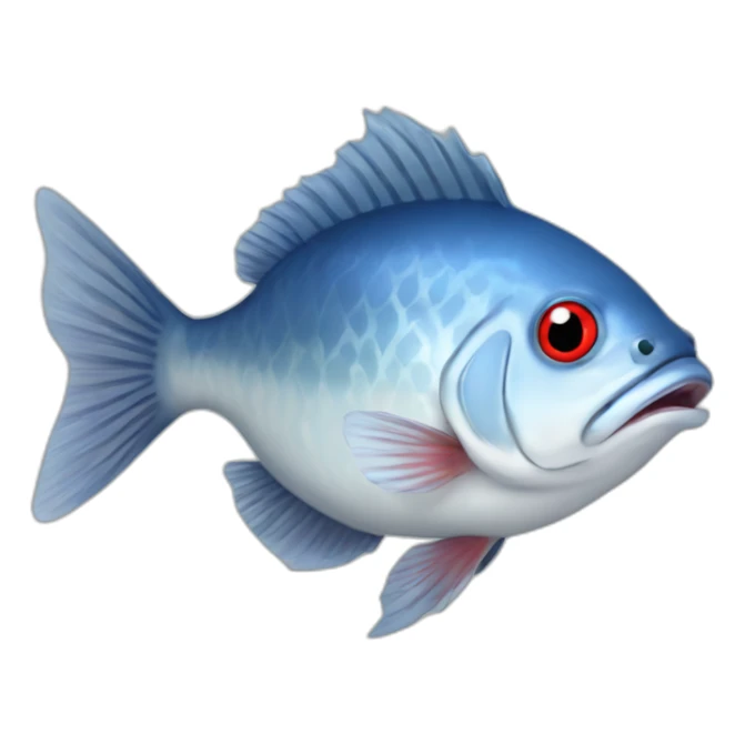 fish fugu breed, blue color with red eyes skuish sticker