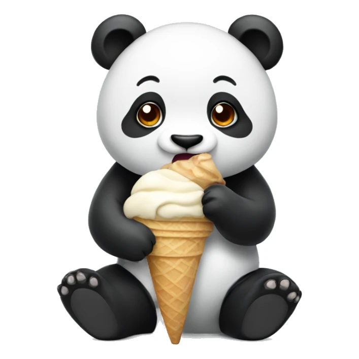 Panda eating ice cream sticker