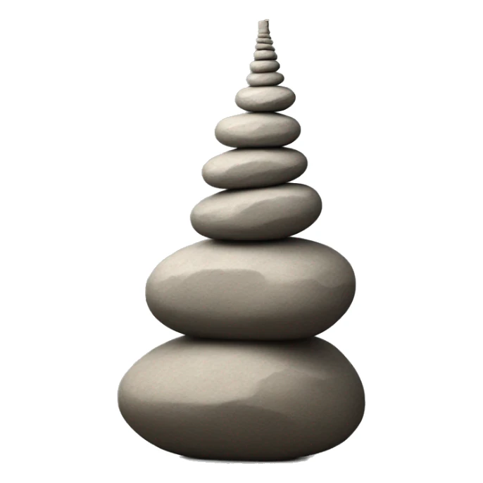 curving leaning tower of stacked boulders smaller at top sticker