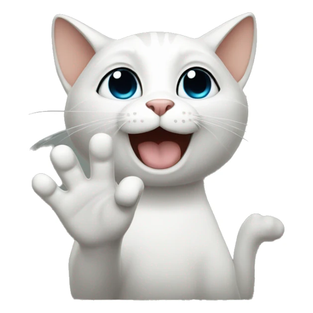 cat says bye and waves with paws (only cat head and paw) sticker