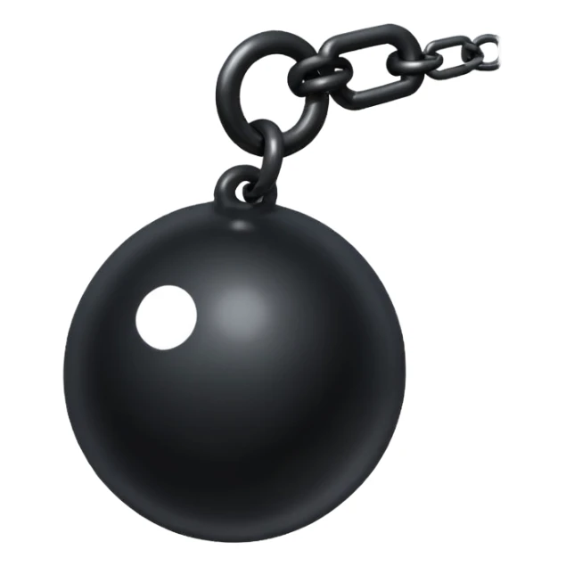 Clean black Ball and chain sticker