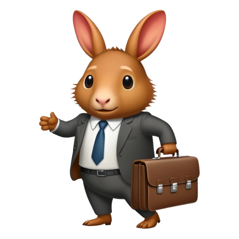  roach not fuzzy wearing a business suit and briefcase  sticker