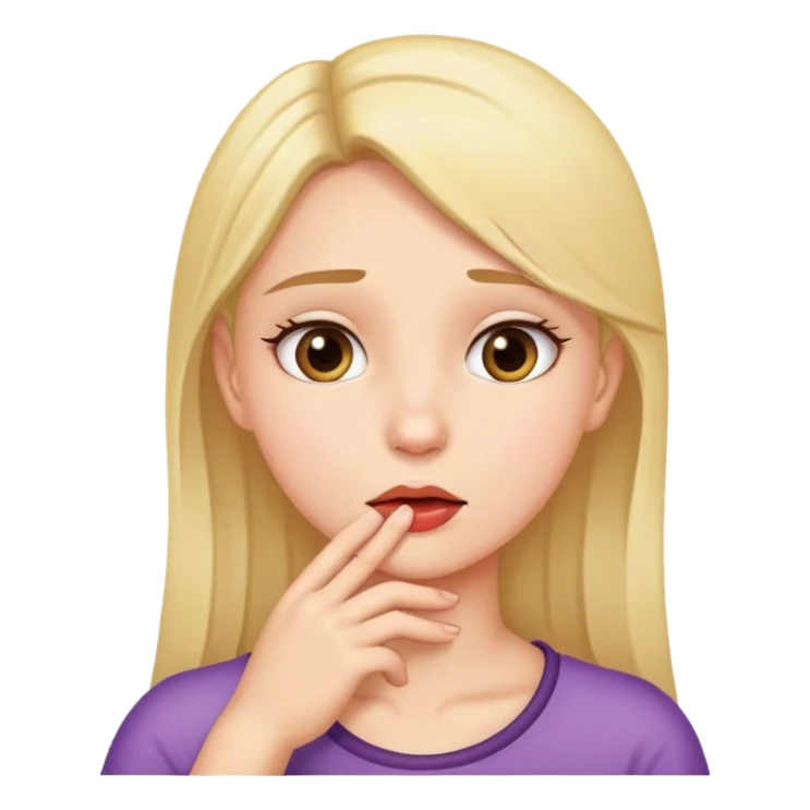 Girl with hand on throat  sticker