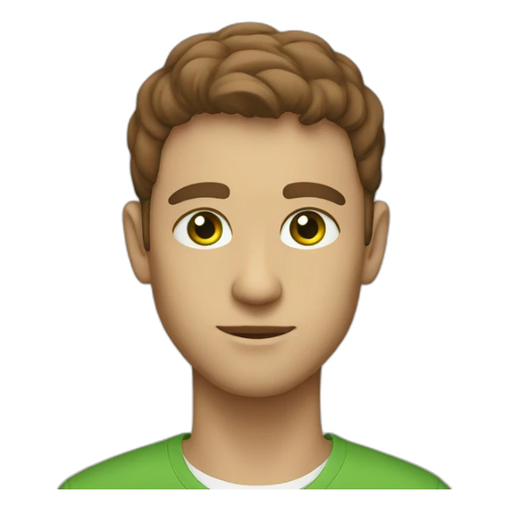 programmer with brown fade haircut green eyes sticker