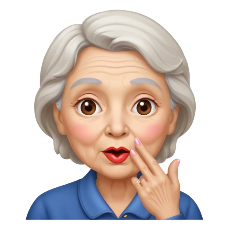 old woman blowing a kiss sticker