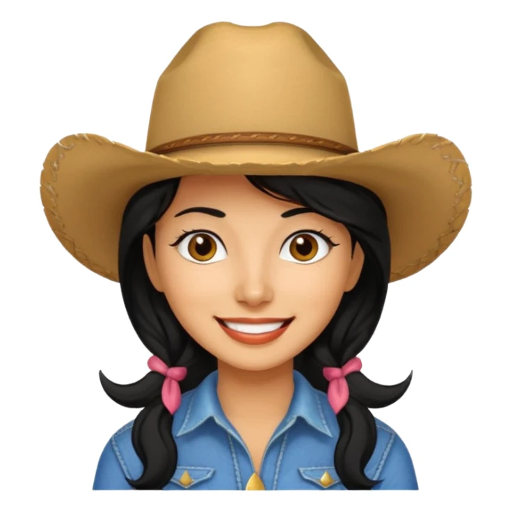 Saluting cowgirl Latina black hair sticker