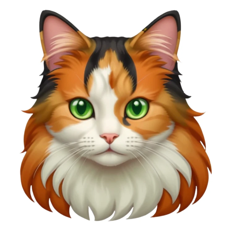 long hair calico cat sticker