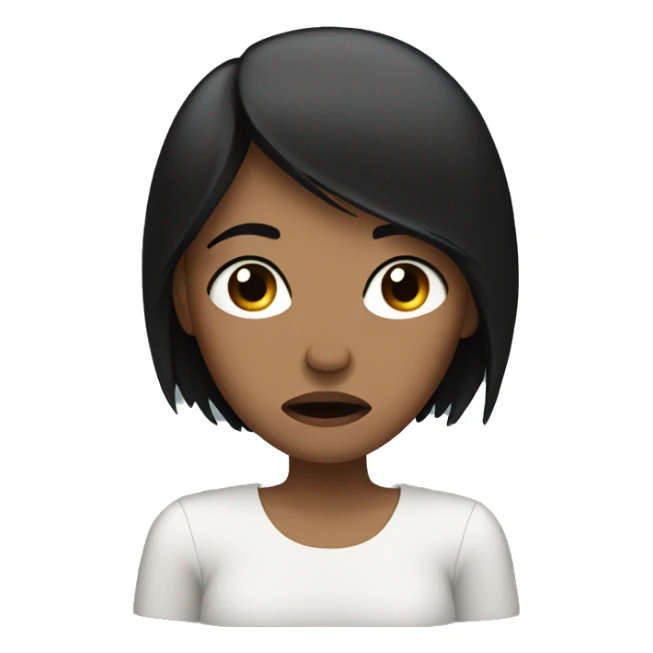 Women with black hair crying sticker