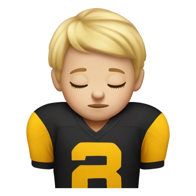 Little blonde kid in Steelers jersey sleeping  sticker