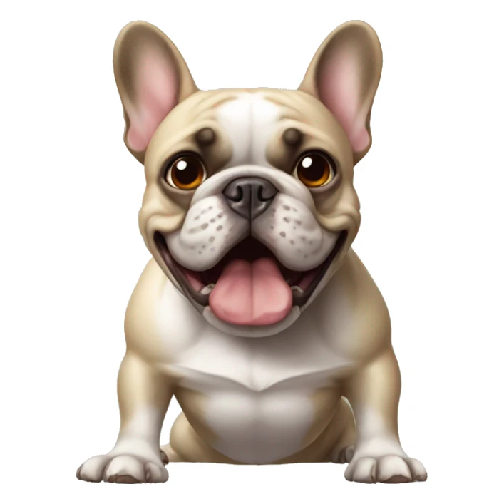 French bulldog mad face  sticker