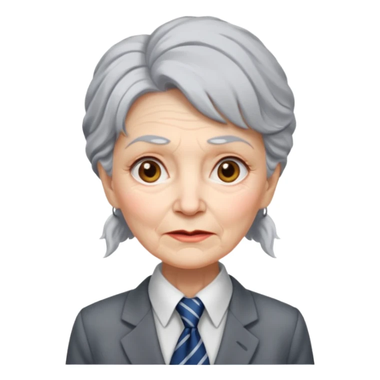 Very old women with Necktie.more smudges on face, different hair style. sticker