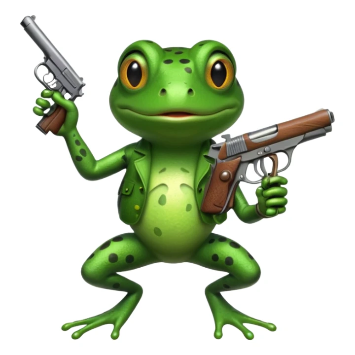 Rana con pistola sticker