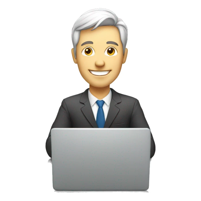 White Happy man working on a Laptop sticker