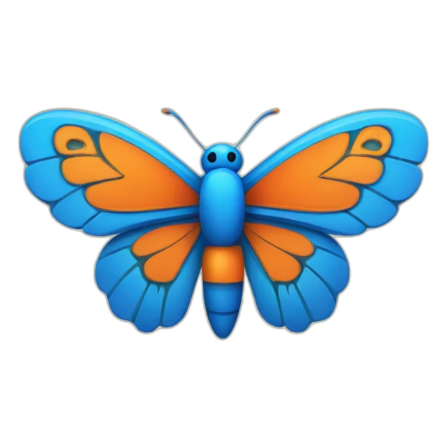 6 Tiki with colors blue and orange-butterfly sticker