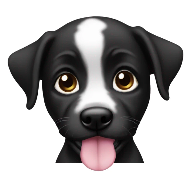 baby black dog pinky sticker