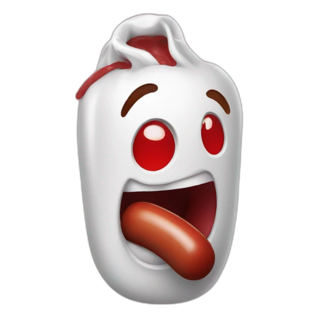 Having a red sausssage with mouth open sticker