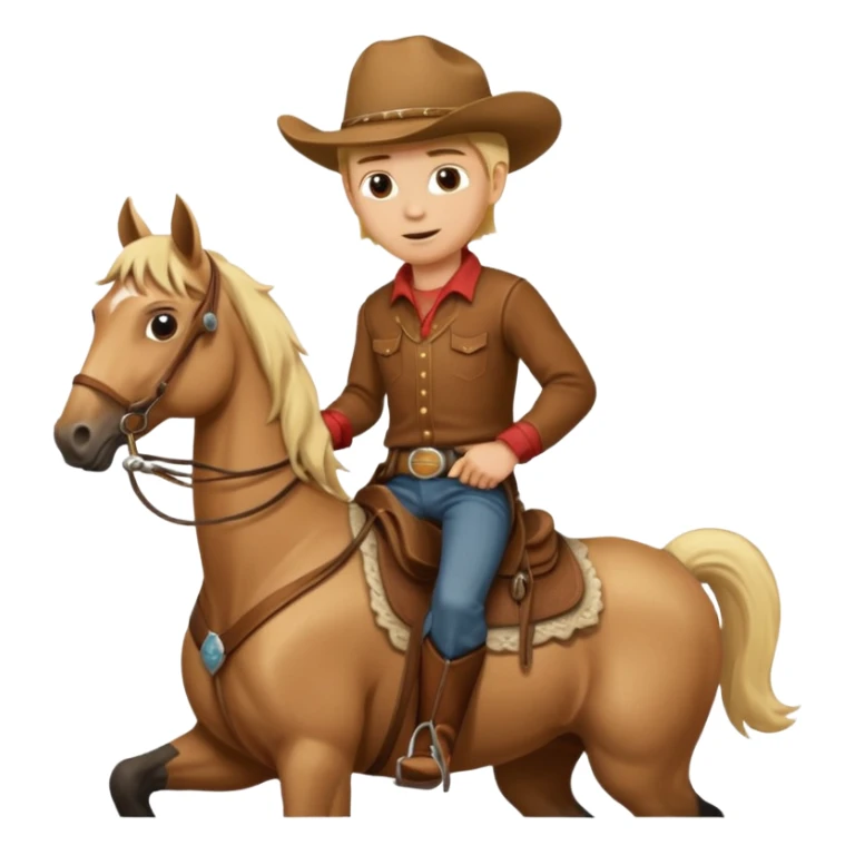 Blonde cowboy on a horse sticker