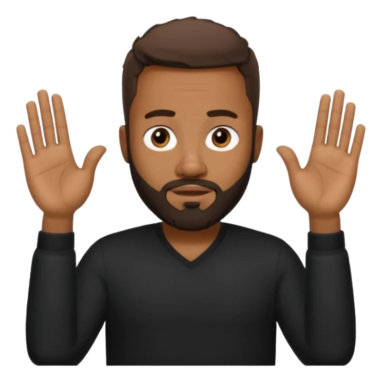 BLACK MAN WITH LOW CUT BEARD SAYING WHO CARES?! MOTIONING HANDS  sticker