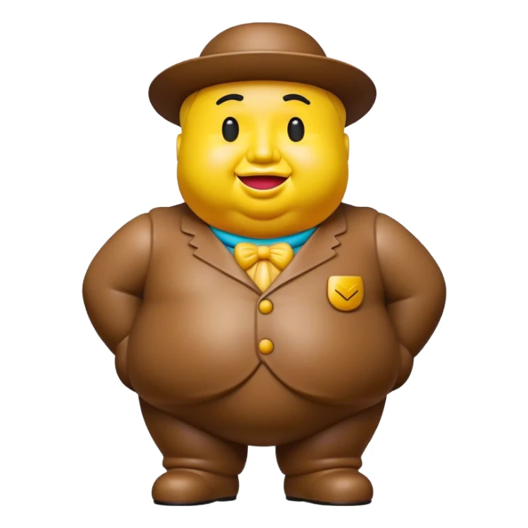 Cinematic Realistic Botero Sculpture Pop Culture Emoji, featuring an exaggerated, whimsical portrayal inspired by the famed sculptor rendered with dynamic textures and vibrant, artistic lighting. sticker