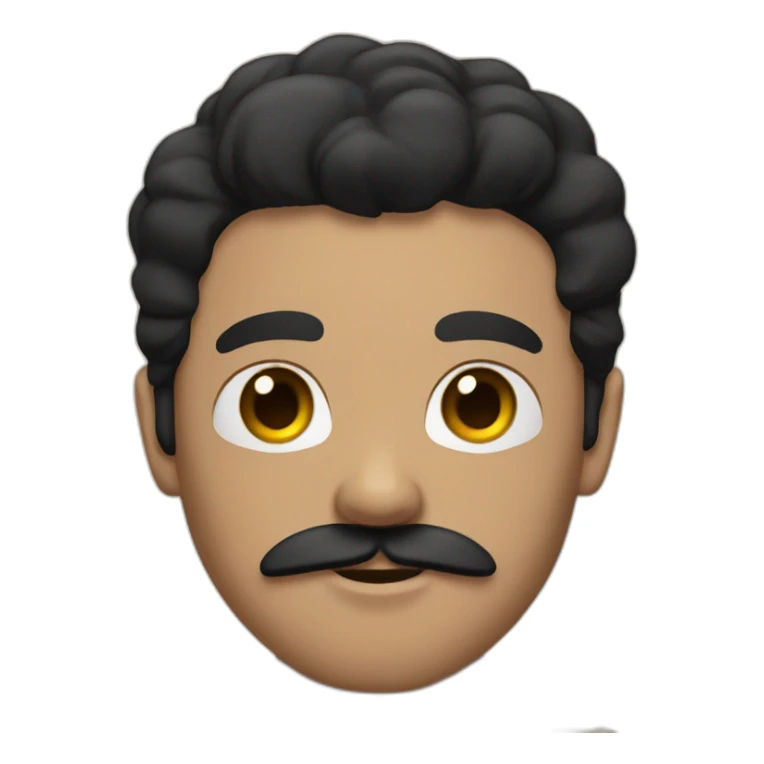 man with mustache, beard, muscles with black hair and black eyes sticker