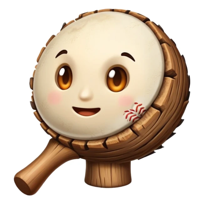 un tronco con cara y que agarre un bate sticker