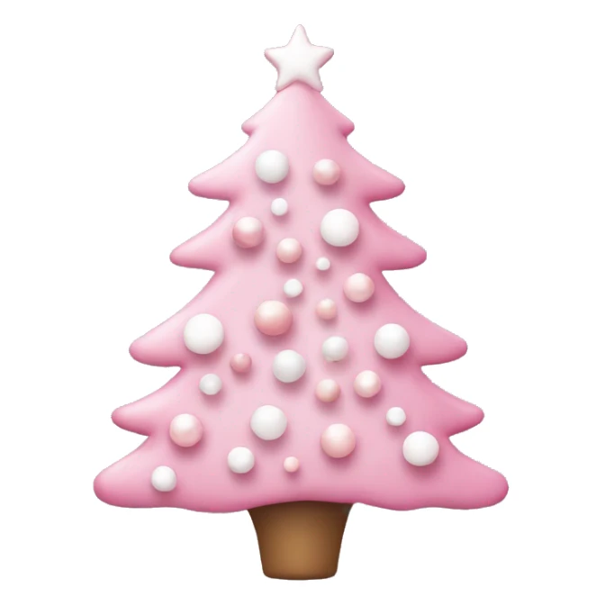 Pink pastel Christmas tree with pink and white ornaments  sticker