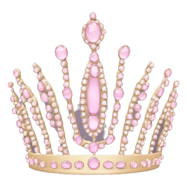 Royal tiara with pale pink jewels sticker