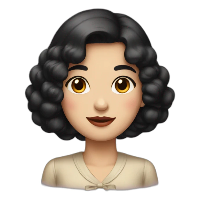 woman from 1930-s with black hair sticker