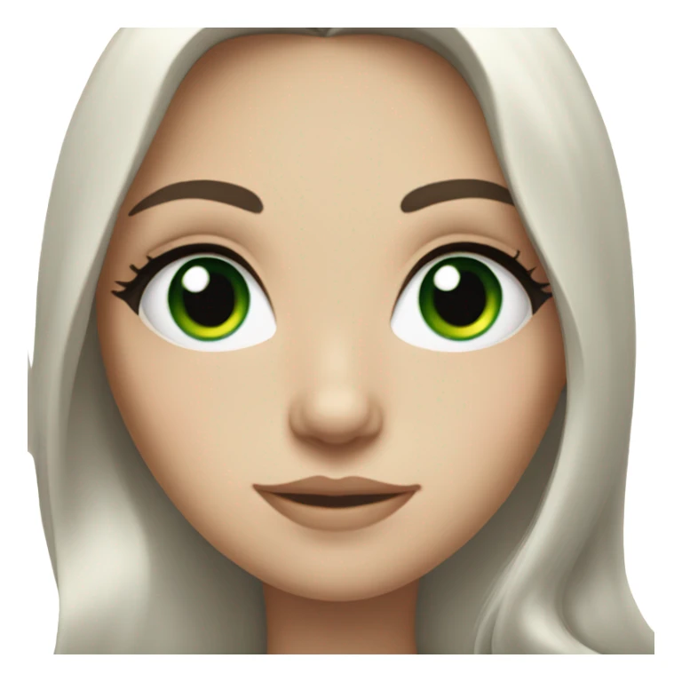 White girl with long black wavy hair and green eyes sticker