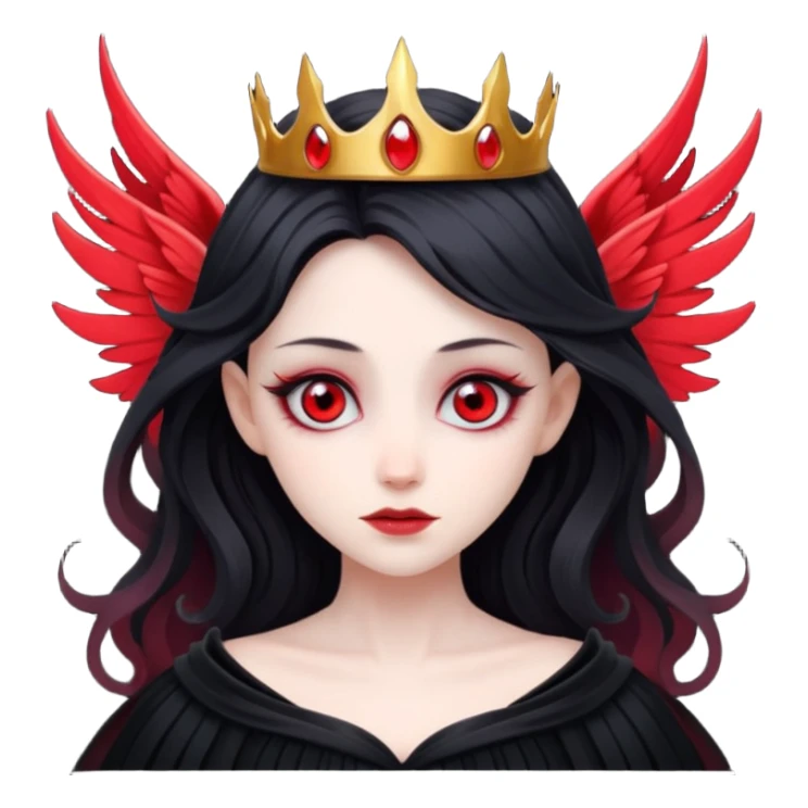 Dark fairy queen – Black gown, red eyes, wings


























 sticker