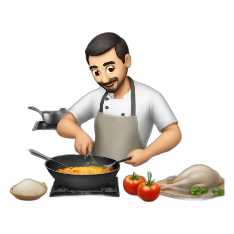 Azerbaijani man cooking an ostrich sticker