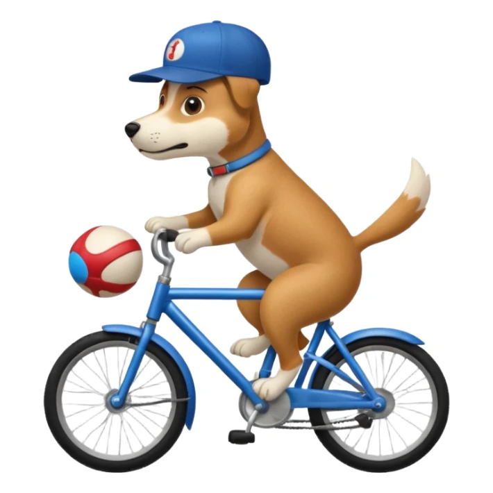 Dog waering cap on bike sticker