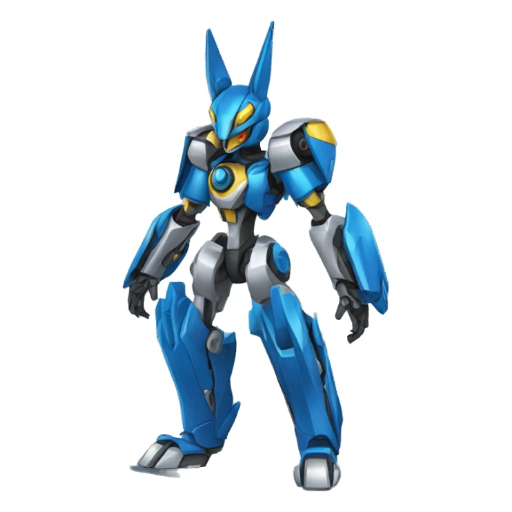 Futuristic mechanical medabot-lucario-mecha full body sticker