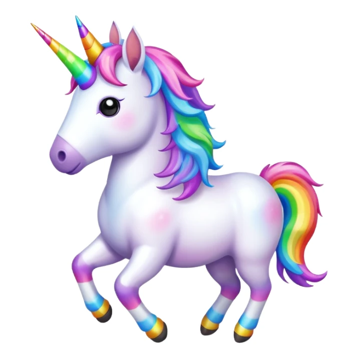 Gökkuşağının üstünde yürüyen unicorn sticker