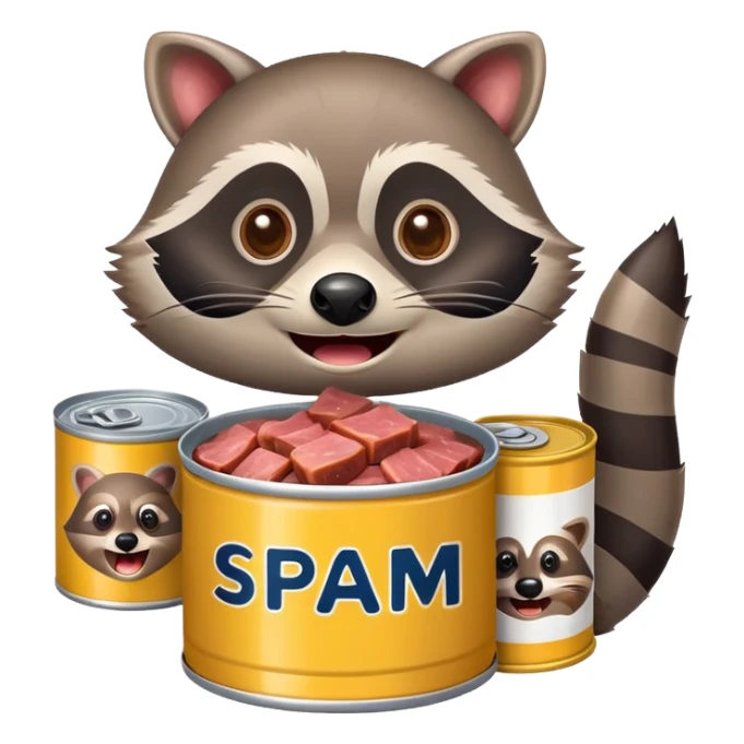 SPAM MEAT raccoon EMOJI  sticker