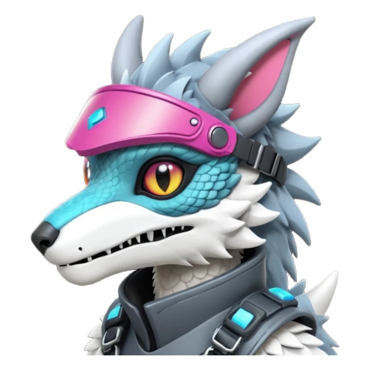 Cool gothic cute badass Scaley cyber-Vernid-Protogen-Dutch-Angel-Dragon-Sergal-Trico-Fursuit-furry-fursona sticker
