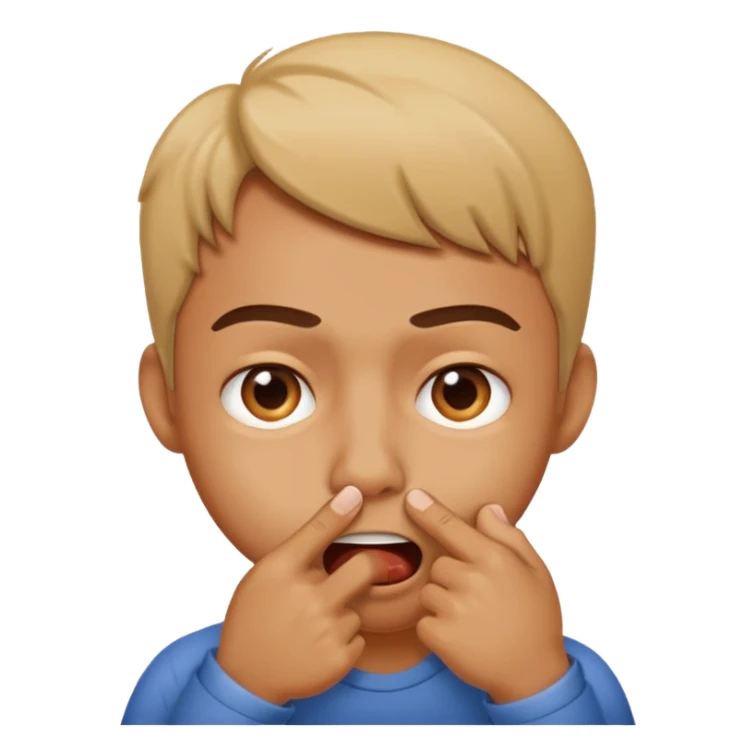 Emoji cara mordiéndose el dedo  sticker